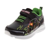 Josmo Scarpe per bambini Monster Jam Grave Digger con luci a LED Megalodon Monster Truck scarpe per ragazzi El Toro Loco (taglie: 6-10 bambini/11-12 bambini), Nero/Verde - Gravedigger, 23.5 EU