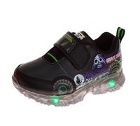Josmo Scarpe per bambini Monster Jam Grave Digger con luci a LED Megalodon Monster Truck scarpe per ragazzi El Toro Loco (taglie: 6-10 bambini/11-12 bambini), Verde e nero., 22.5 EU