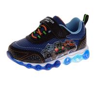 Josmo Scarpe per bambini Monster Jam Grave Digger con luci a LED Megalodon Monster Truck scarpe per ragazzi El Toro Loco (taglie: 6-10 bambini/11-12 bambini), Blu e nero., 25 EU