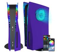 Joso Cover frontale con striscia luminosa a LED RGB per PS5 Disc Edition, ABS antigraffio e antipolvere, ricambio per piastra frontale con prese d'aria, sincronizzazione musicale con 8 colori, oltre