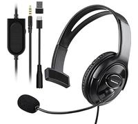 Joso Cuffie PS5 PS4 unilaterali con cavo da 3,5 mm per gaming online con microfono per PS5, PS4 Pro PS4 Slim Controller, S-witch, laptop, smartphone, ufficio business