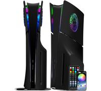 Joso Pannello frontale per PS5 Slim Disc Edition, cover di ricambio antigraffio e antipolvere con anello RGB, copertura compatibile con PS5 Slim (CD-ROM), piastre per accessori PS5 Slim - Nero