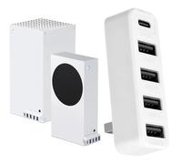 Joso Per hub USB con 5 porte per la serie Xbox, porta USB ad alta velocità, adattatore adattatore compatibile con console Xbox serie x/s, splitter hub con 4 USB-A 2.0+ 1 tipo C - bianco