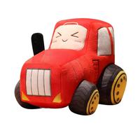 JOSON Giocattolo di peluche a forma di auto dei cartoni animati, per bambini e bambine, colore: rosso