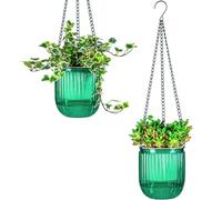 Josteve 11,4 cm, 2 fioriere autoirriganti da appendere, per interni, fori di drenaggio, piccole fioriere da appendere per esterni, livello dell'acqua visibile, decorazione per la casa, giardinaggio