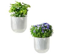 Josteve Vasi per piante autoirriganti per interni, 13,5 cm, confezione da 2 vasi da fiori in plastica per orchidee, piante da giardino, per erbe, piante da appartamento, violette africane, fioriera