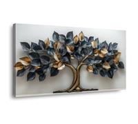 JOSUE Albero Della Vita XXL grande Stampa su tela Minimalista Stampe da Parete Camera da Letto Wall Art Canvas Grandi XXL Decorazione Murale Grafica(Nero e Bianco 42)-60x120cm Incorniciato