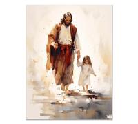 JOSUE Gesù Quadri Moderni Soggiorno Su Tela, Ritratto di Gesù Rosso, grigio Quadri pareti stampe artistiche bagno camera letto soggiorno decorare -40x60cm Non incorniciato