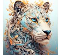 JOSUE ghepardo astratto elegante bambini onde animali, Poster Wall Art Quadri moderni per soggiorno Decorazioni per la casa - 50x70cm Non incorniciato