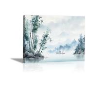 JOSUE Moderni Murale Stampe paesaggio Quadri Wall Art, Blu bianco Immagine Tela Bel Regalo Per Home Decor Ristorante Cucina Regalo Di Anniversario Compleanno - 30x40cm Incorniciato