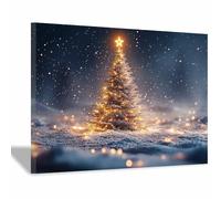 JOSUE Moderno - Argento Stampe Su Tela Camera Da Letto Astratto Alberi di Natale Quadri moderni soggiorno da Parete XXL grande Canvas Decorazione Murale Salone(Oro 57)-50x70cm Incorniciato