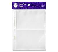 Jot & Mark Buste protettive per raccoglitori per biglietti di ricette o foto da 10 x 15 cm (50 pezzi) - buste trasparenti in plastica trasparente per raccoglitori a 3 anelli (21,6 x 24,1 cm, 2 tasche