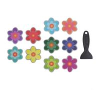 Jotekonoby Adesivi antiscivolo per vasca da bagno, toppe antiscivolo in PEVA con design floreale, presa sicura per bambini, decorazioni impermeabili e facili da applicare, confezione da 10 (sku)