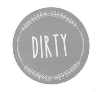 Jotekonoby Adesivo magnetico rotondo per frigorifero, per lavastoviglie, indicatore di pulizia e sporco, con forte retro magnetico, design impermeabile in PVC, 9 cm, compatto (grigio + bianco)