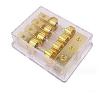 Jotekonoby AGU Portafusibili 2/3/4 posizioni blocco di distribuzione in lega di zinco per autoradio, con fusibile in linea da 60 A, blocco fusibili per sistemi elettrici automobilistici (da 1 a 4)