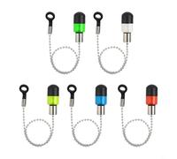 Jotekonoby Allarmi multicolore per pesca alla carpa, indicatore di abboccata con design cavo per pesca di fondo, set da 5 pezzi, compatibile con bastoncini da mare, include fluorescenti (verde)