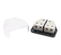 Jotekonoby Blocco di distribuzione dell'energia in rame, terminale a crimpare distributore di terra per sistemi audio automobilistici, calibro 4 x 8 in 2 x 4 gauge out portafusibili con connessioni