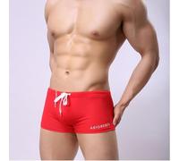 Jotekonoby Boxer da uomo in tessuto traspirante in nylon spandex per un comodo nuoto in piscina elasticizzato con vestibilità da spiaggia (rosso)
