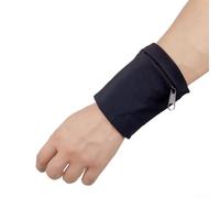 Jotekonoby Braccialetto fitness traspirante per corsa, ciclismo e allenamento, fascia elastica in poliestere con tasca con cerniera, design riflettente di sicurezza, a prova di sudore