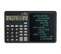 Jotekonoby Calcolatrice scientifica pieghevole da tavolo con lavagna cancellabile, display LCD a 10 cifre, fisica matematica/geometria (nero)