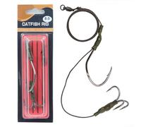 Jotekonoby Catfish Rig con forti ami ad alto tenore di carbonio, filo in PE, configurazione di pesca inferiore, lunghezza 100 cm, nero, attrezzatura per pesce gatto d'acqua dolce