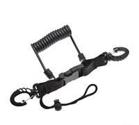 Jotekonoby Cinghia anti-smarrimento per fotocamera subacquea, per immersioni, surf e kayak, con fibbia a sgancio rapido e clip a moschettone, cinghia di sicurezza elastica con per (nero)