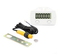 Jotekonoby Contatore elettronico digitale a 6 cifre, per uso industriale, sensore magnetico, rilevamento non di prossimità, basso consumo energetico con batteria AA