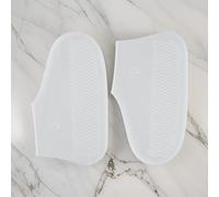 Jotekonoby Copriscarpe in silicone resistente all'acqua per ciclismo e uso esterno con suola a temperatura, ampia gamma antiscivolo, da 40 °C a 240 °C, riutilizzabili, colore bianco