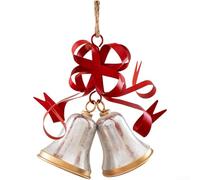 Jotekonoby Decorazioni natalizie a forma di campana in ferro per vetrine e soffitti, ornamento festivo in metallo rosso a forma di campana classica, decorazione per le vacanze stagionali (l'11°)