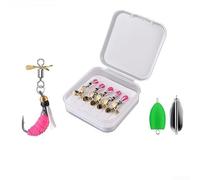 Jotekonoby Esca artificiale per pesca a mosca, che si illumina al buio, esca per ninfa di gamberetti, 5,5 x 5,5 x 2 cm, multicolore, in metallo, con elica spinner, (D)