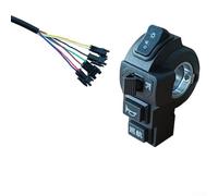 Jotekonoby Interruttore elettrico per bici elettrica e scooter, cavo da 1,7 m, lampada posteriore in ABS con indicatore di direzione, impermeabile e antiurto, compatibile con manubrio U (A)