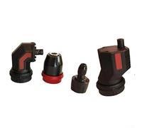 Jotekonoby Kit asta di prolunga per trapano con adattatore ad angolo retto, attacco connettore angolare compatibile con trapano a batteria al litio da 10 mm, nero (set da quattro pezzi)