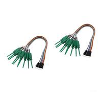 Jotekonoby Kit di clip per analizzatore logico a 20 pin con sonde retrattili a molla per test di circuito, connettore IDC maschio, set di cavi di prova da 20 cm per hobby (verde)