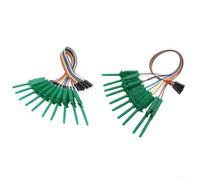 Jotekonoby Kit di morsetti per cavi IDC a 20 pin con clip maschio e femmina per test di circuiti, design a molla retrattile, cavo da 20 cm (verde)