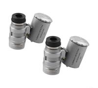 Jotekonoby Lente d'ingrandimento 60X con luce, microscopio tascabile portatile per gioielli, francobolli, monete, ispezione di circuiti stampati e uso industriale, lente in metallo e ABS, con LED