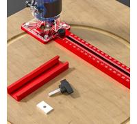 Jotekonoby Maschera da taglio circolare per la lavorazione del legno con base, staffa per scanalatura di fresatura per guida ai bordi del router, attacco in lega di alluminio per taglio circolare, (C)