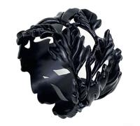 Jotekonoby Portatovaglioli eleganti in metallo anticato con design a forma di foglia, finitura bronzata, supporto per matrimoni e occasioni speciali, stile tavolo da pranzo (nero)