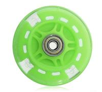 Jotekonoby Ruota flash a LED per scooter, 80 mm x 2,2 cm, ruota posteriore di ricambio con cuscinetti ABED-7, compatibile con mini scooter elettrici, (verde)