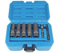 Jotekonoby Set di chiavi a bussola da 3/8 pollici, strumento di estrazione dadi di bloccaggio per kit di rimozione bulloni rotti, estrattore di perni danneggiati con prese a spirale profonde, acciaio