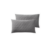 JOTEX Calm - Set di 2 federe per cuscino, certificato Oeko Tex® Standard 100, in poliestere di alta qualità, colore grigio scuro, 90 x 50 cm