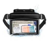 JOTO Custodia Impermeabile Smartphone, IPX8 Marsupio Borsa Porta Cellulare Impermeabile Mare con Cinturino Regolabile per Mare, Subacqueo, Spiaggia, Barca -Nero