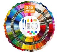 JOTOL Filo da Ricamo,200 Colori Ricamo Morbidi+Strumenti,Punto Croce Kit per Adulti,Bambini e Principianti,Kit di Attrezzi a Punto Croce per Braccialetti Dell'amicizia