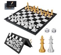 JOTOL Scacchiera Magnetica,Scacchiera Pieghevole,Dama Gioco da Tavola,Portatile Chess Board Set,Scacchi da Viaggio per 6 + Anni Bambini e Adulti (25cm x 25cm)