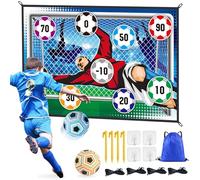 JOTOL Set da Gioco con Pallone da Calcio per Bambini 3 4 5 6 7 8 Anni,Porta da Calcio Giocattolo per Interni ed Esterni con 2 Palline in Velcro,Giocattolo Sportivo Regalo Compleanno per Bambini