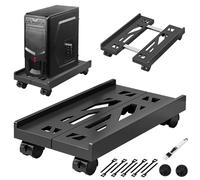 JOTOL Supporto PC Fisso, Torre Supporto PC con 4 Ruote Bloccabili, Carrello Regolabile(20-30cm) Universale Computer Desktop Tower, sotto Scrivania, Anti-Polvere, Gaming/Ufficio/Casa, Fino a 30kg