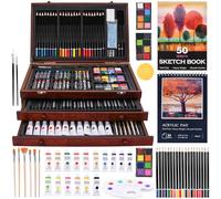 JOTOL Valigetta Colori Bambina,178 Pezzi Kit Disegno per Bambini,Set Pittura e Disegno,Matite Colorate Pastelli a Cera Acquerelli Pastelli a Olio,Set Colori Valigetta Disegno per Bambini Adulta