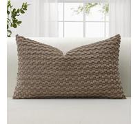 JOTOM Federa morbida in velluto a coste, 40 x 60 cm, decorativa, con texture a bolle 3D, per divano, camera da letto, morbida, per decorazione della casa (marrone chiaro)