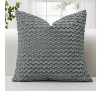 JOTOM Federe morbide per cuscini, in velluto a coste, 50 x 50 cm, decorative, con texture a bolle 3D, per divano, camera da letto, federa morbida per la decorazione della casa (grigio)