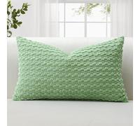 JOTOM Federe per Cuscino in Velluto a Coste Morbido 30x50 cm Federe per Cuscino con Texture a Bolle 3D per Divano, Camera da Letto, Decorazione della Casa (Verde Salvia)