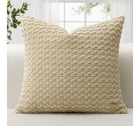 JOTOM Federe per Cuscino in Velluto a Coste Morbido 40x40 cm Federe per Cuscino con Texture a Bolle 3D per Divano, Camera da Letto, Decorazione della Casa (Caffè Chiaro)